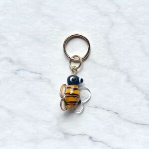 Glass Bumblebees Charm Key Chain